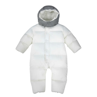 Moncler Eskimo Billur bianco da neonato con logo 1G5210053233