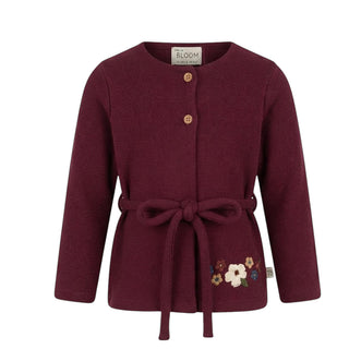 BLOOM Cardigan Bordeaux In Misto Cotone 138317/1 Per Bambina