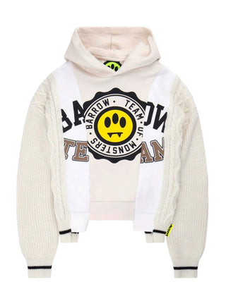 Barrow Felpa avorio con cappuccio F4BKJUHS005