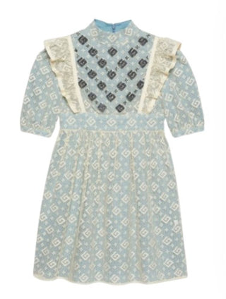 Gucci Kurzarmkleid aus strukturiertem Stoff 741190-ZAN9U