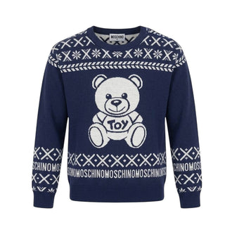 Moschino Maglia Girocollo Blu Con Teddy Per Bambino HUW00P