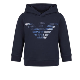 Emporio Armani Felpa Blu Con Cappuccio Per Neonato 6HHMA9