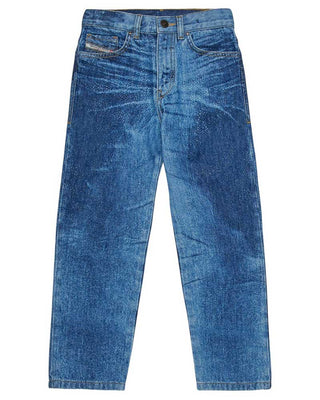 Diesel Jeans regular in blu denim con strass J00817-KXBPY
