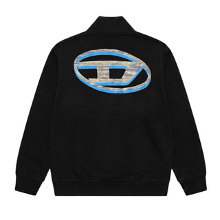 Diesel Felpa Nera Con Zip E Logo J02966-0JEAD-K900 Per Bambino
