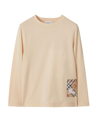 Burberry T-shirt a maniche lunghe con etichetta Check 8104261