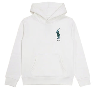 Polo Ralph Lauren Felpa Bianca Con Cappuccio Per Bambina 322888652001
