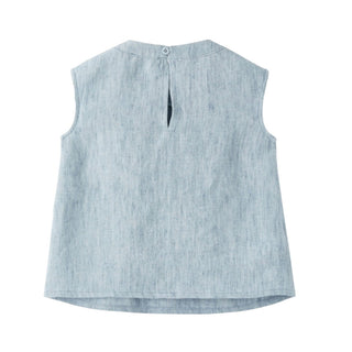 Il Gufo Camicia celeste in lino P24CA025L0015