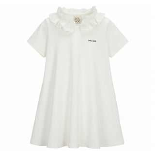 Doudou Abito Avorio In Twill Con Logo DW1A31-Z2859