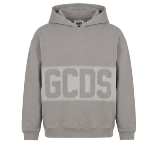 GCDS Felpa Grigia Con Cappuccio C2BJQE528F342/953I Per Bambini