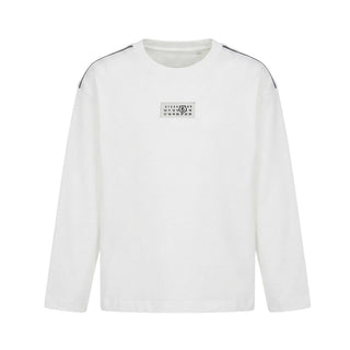 MM6 Maison Margiela T-shirt Bianca A Maniche Lunghe M61164-MM04I-M6102 Per Bambini