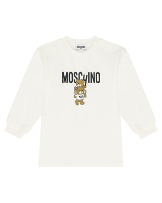 Moschino MDV0BN Langarmkleid mit Teddy-Print