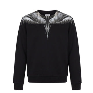 Marcelo Burlon Felpa Girocollo Nera Con Stampa Per Bambini CBBA001F22FLE0091009