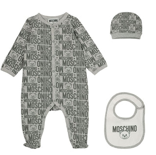 Moschino Romper WITH BIB AND HAT MUY03B WITH CLIPS