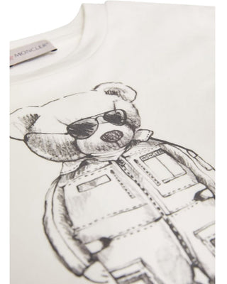 Moncler T-shirt bianca in jersey con stampa K29548C00025