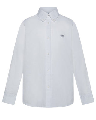 Sun68 Camicia In Misto Lino S35305 A Maniche Lunghe