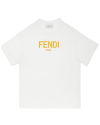 Fendi T-shirt in jersey con logo frontale JUI137-7AJ