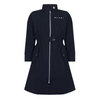 Marni Cappotto blu in misto lana con logo M00488