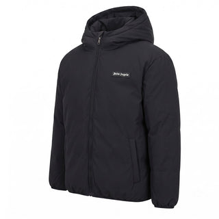 Palm Angels Giubbino Imbottito Nero Con Cappuccio F6PAJBPF007/110 Per Bambini