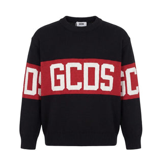 GCDS Maglia Girocollo Nera Con Logo Z0UJQF621K347/999R Per Bambini