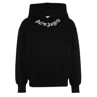Palm Angels Felpa Nera Con Cappuccio E Logo Per Bambini PBBB012S26FLE003/110