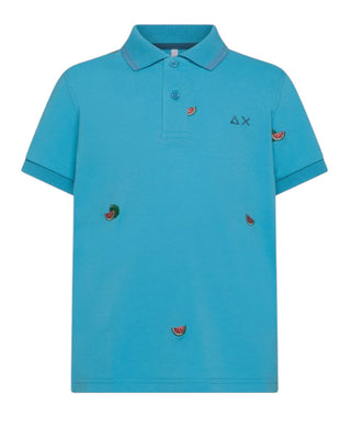 Sun68 Polo A Maniche Corte A35328 Con Ricami