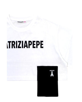 Patrizia Pepe T-shirt Cropped 7M0878/J275 Con Logo