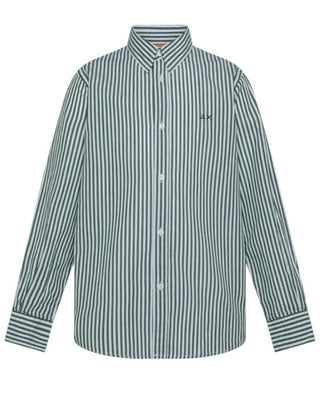 Sun68 Camicia A Righe S35303 In Popeline Di Cotone