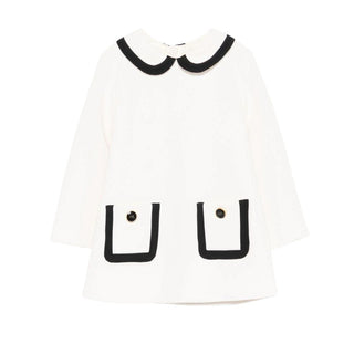 Elisabetta Franchi Vestina avorio con colletto alla Peter Pan EGAB215.0