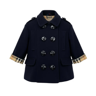 Burberry Cappotto doppiopetto blu in lana vergine 8002373
