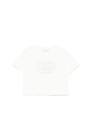 Elisabetta Franchi T-shirt cropped con logo EGTS093