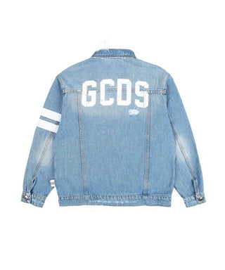GCDS Giubbino In Denim 023976 Con Logo Unisex Junior