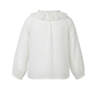 Dottor Kids Camicia bianca a pois da neonata DK327