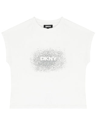 Dkny T-shirt in jersey con logo frontale D62023