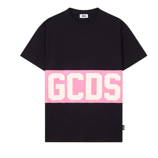 GCDS T-shirt Nera A Maniche Corte Con Logo Z0MLQC140J101/999P Per Donna