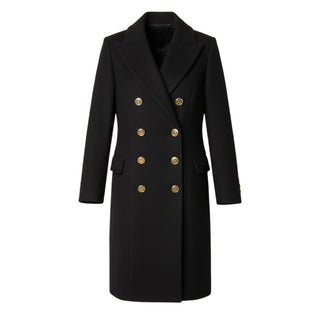 Balmain Cappotto doppiopetto nero in misto lana da bambina 6R2B60-A0092