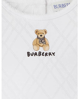 Burberry T-shirt bianca in cotone con orsetto Thomas 8112514