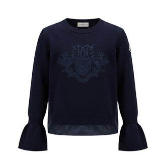Moncler Maglia Blu In Lana Per Bambina 90525559699D