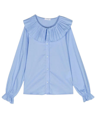 Lù:Lù Camicia azzurra con volant da bambina LL2395