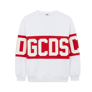 GCDS Felpa Girocollo Bianca Con Logo Z0UKQE584F004/100R