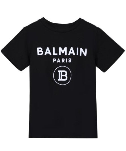 Balmain T-shirt girocollo con logo frontale 6O8101 – La Cicogna