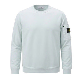 Stone Island Felpa Celeste In Cotone Con Compass Per Uomo L1S156100019/V0041