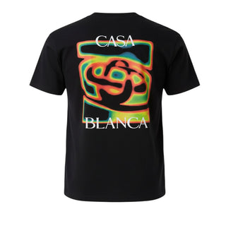 Casa Blanca T-shirt nera in jersey Heat Map M-SP26-JTS-001-06