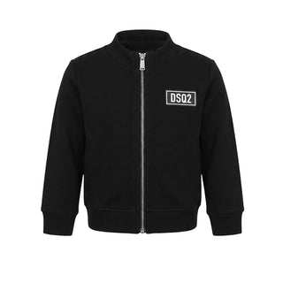 Dsquared2 Felpa Nera Con Zip Per Neonato DQ0559-D001H