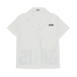 GCDS Camicia Bianca In Popeline Con Logo C1BKQH517T330/100B