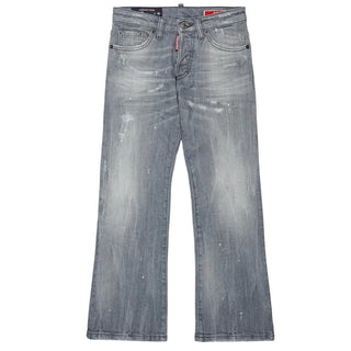 Dsquared2 Jeans Dritti In Denim Grigio DQ3582-D0AI2-DQ03 Per Bambini
