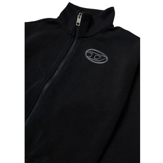 Diesel Felpa Nera Con Zip J02916-KYAZ3-K900 Per Bambina
