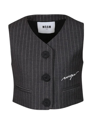 Msgm Gilet grigio da bambina F4MSJGVE156