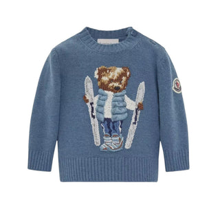 Moncler Maglia In Lana K29519C00007 Con Orsetto Ricamato