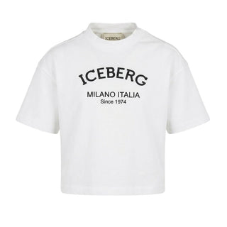 Iceberg T-shirt Bianca A Maniche Corte Per Bambina TSICE6161B-V2