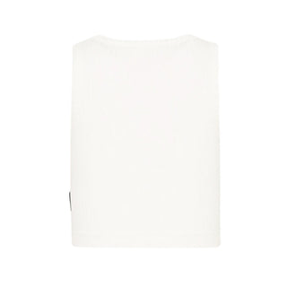 Palm Angels Top Bianco A Costine Per Bambina PGAG002S26JER002/002